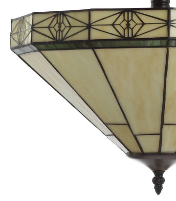 Jasmine 16" Tiffany Style Glass/Metal LED Semi - JONATHAN Y